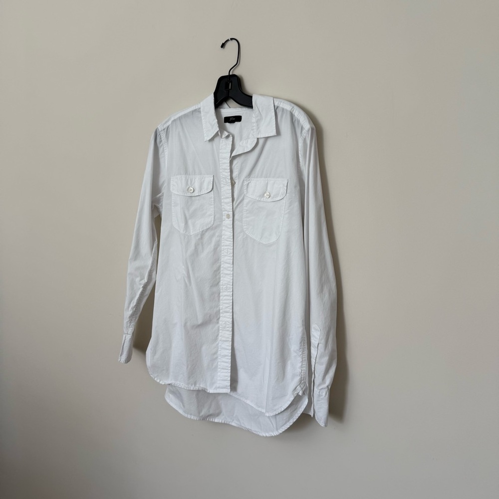 White Long Sleeve Women’s Button Up/Down Shirt size small J. Crew